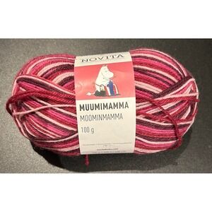 Novita Moominmamma Yarn Pink Variegated Wool Blend Knitting Crochet‎ 246 yds